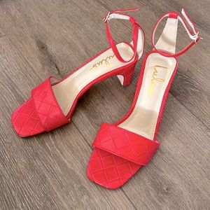 Red sandal heels